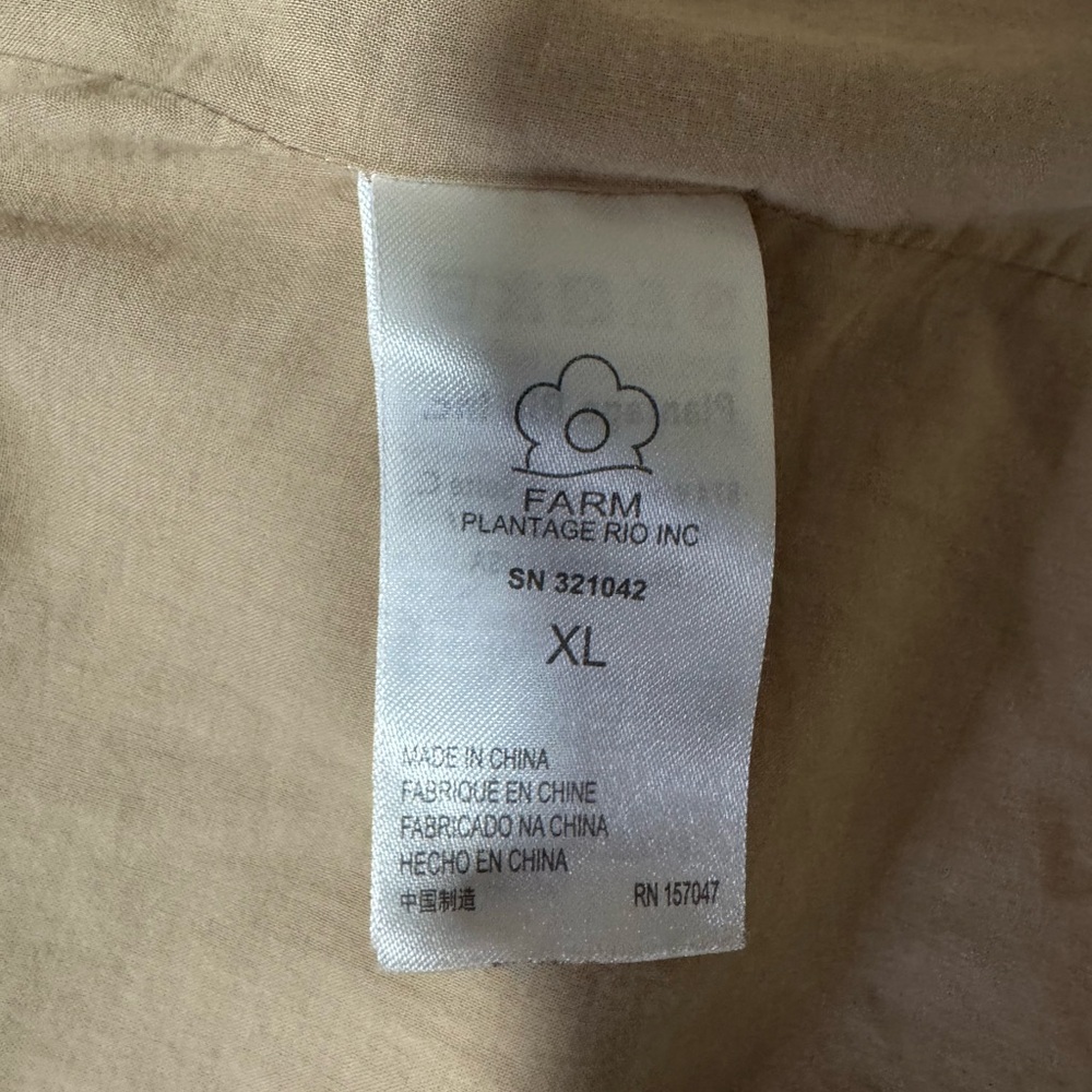 NWOT FARM Rio Pineapple Cotton Eyelet Trench Coat Size XL in Tan - Picture 15 of 15